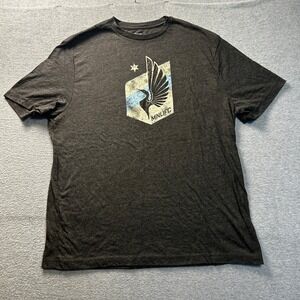 MLS Minnesota United FC MNUFC Graphic T Shirt Black Mens XL Soccer Tee